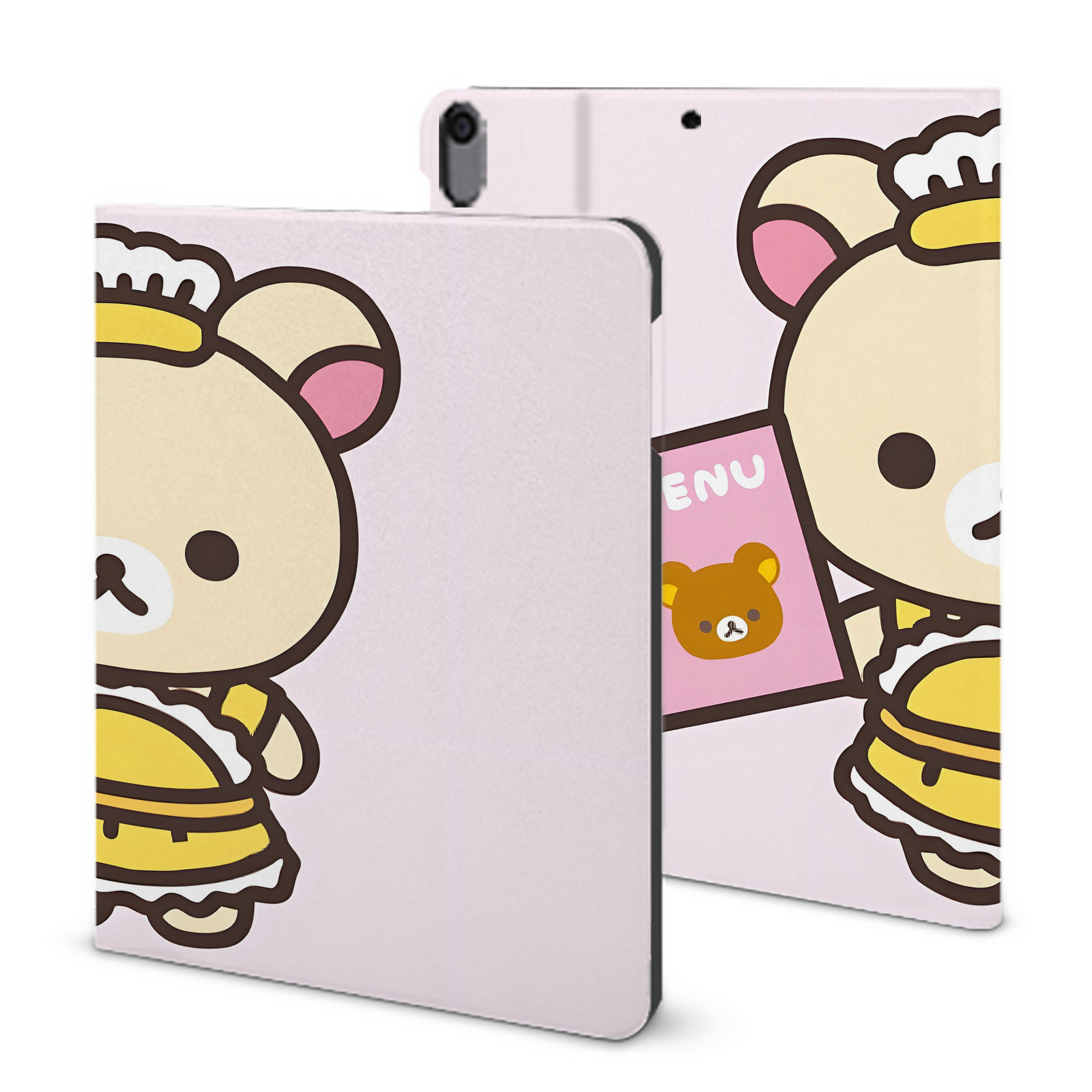 （画像用） リラックマ リラックマ キイロイトリ Rilakkuma Korilakkuma Kiiroitori IPad ケース ブック型 PUレザー TPU 耐衝撃 軽量 薄型 ペン収納なし 全面保護 IPad 各モデル対応